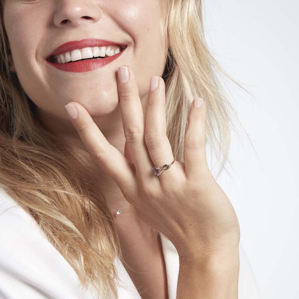 Bague Or Bicolore Bonnie Améthyste - Bagues solitaires Femme | Histoire d’Or