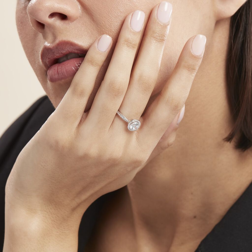Bague Or Blanc Pelagius Oxyde De Zirconium - Bagues solitaires Femme | Histoire d’Or