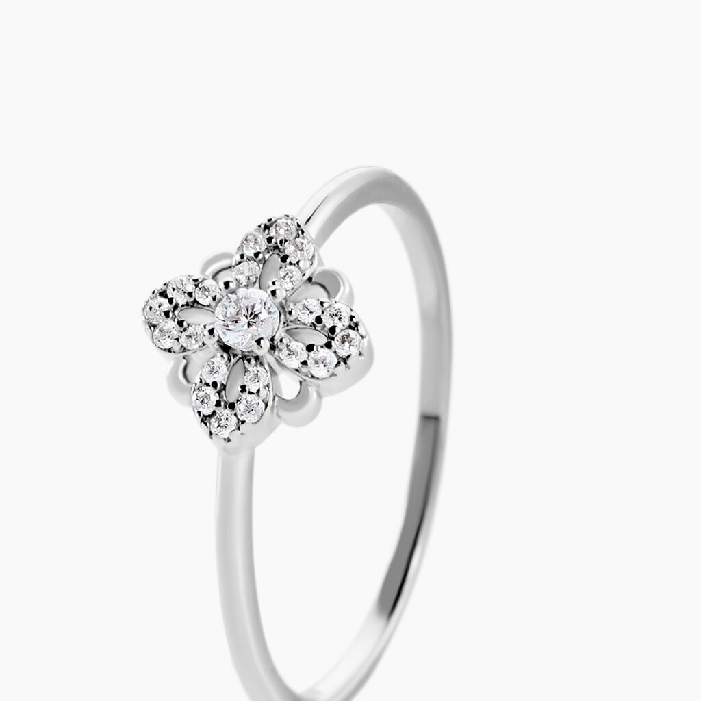 Bague Isia Argent Blanc Oxyde De Zirconium - Bagues avec pierre Femme | Histoire d&rsquo;Or