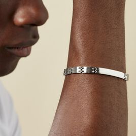 Bracelet Identité Isidore Acier Blanc - Bracelets fantaisie Homme | Histoire d’Or