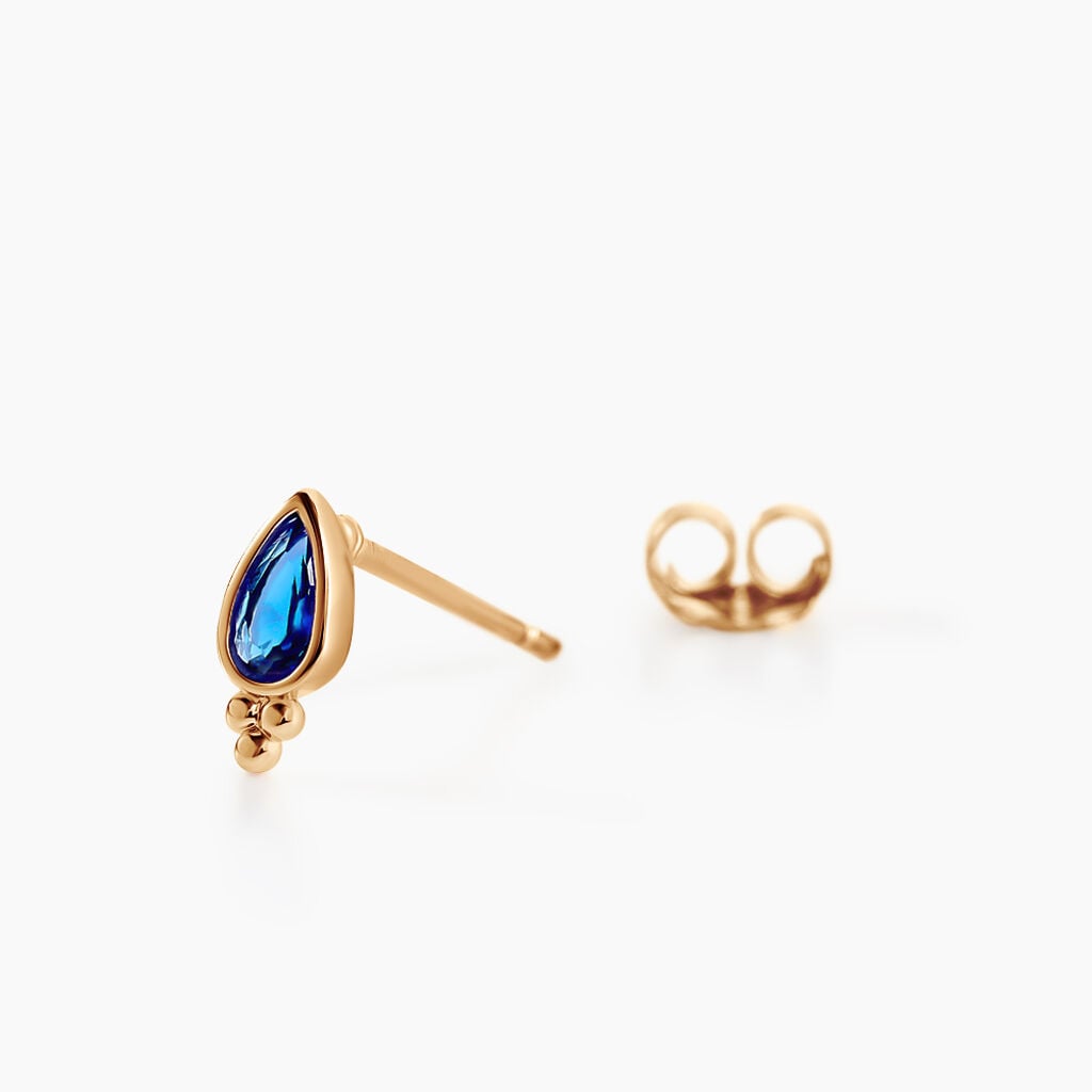 Boucles D'oreilles Puces Marika Plaqu&eacute; Or Dor&eacute; Pierre D'imitation - Boucles d'oreilles fantaisie Femme | Histoire d&rsquo;Or