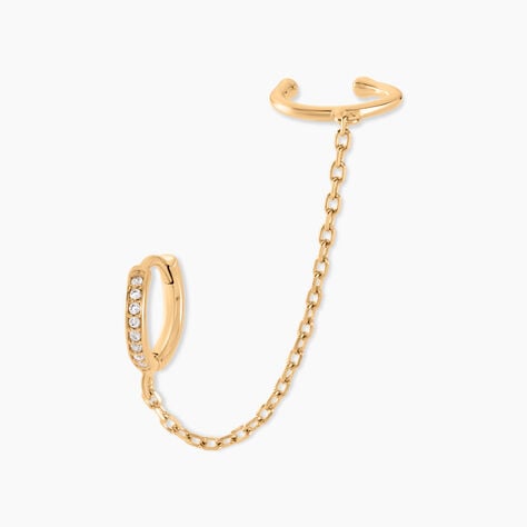 Bijou D'oreille Plaqu&eacute; Or Maurizio Oxydes De Zirconium - Boucles d'oreilles fantaisie Femme | Histoire d&rsquo;Or