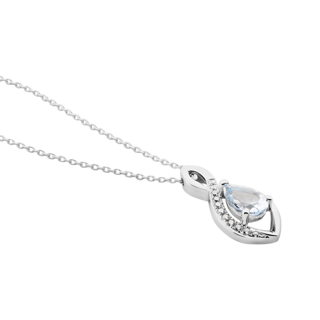 Collier Dalil Or Blanc Topaze Oxyde - Colliers Femme | Histoire d’Or