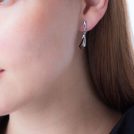 Boucles D'oreilles Pendantes Morena Argent Blanc Ambre - Boucles d'oreilles fantaisie Femme | Histoire d’Or