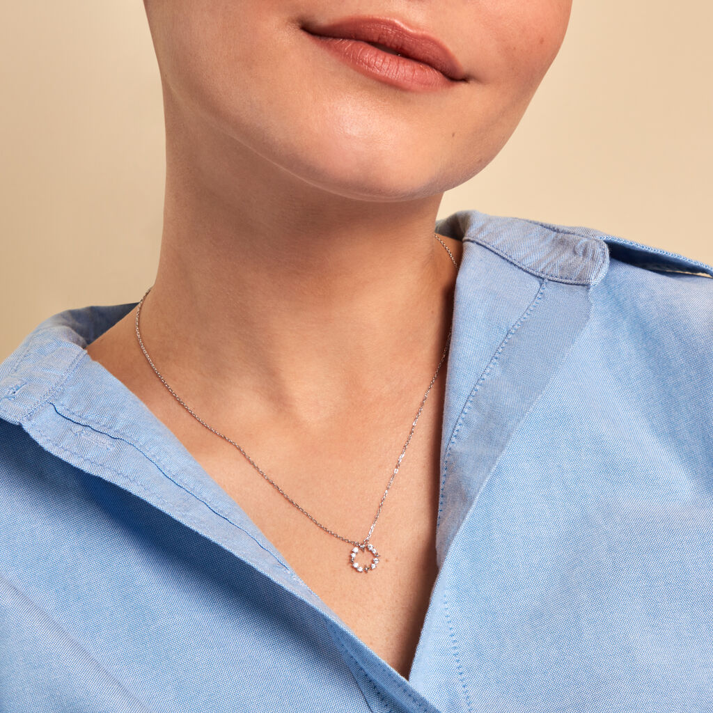 Collier Sueda Argent Blanc Oxyde De Zirconium - Nouveautés Femme | Histoire d’Or