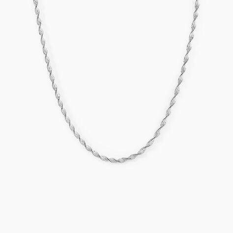 Collier Ciana Torsade Diamante Argent Blanc - Chaines Femme | Histoire d’Or