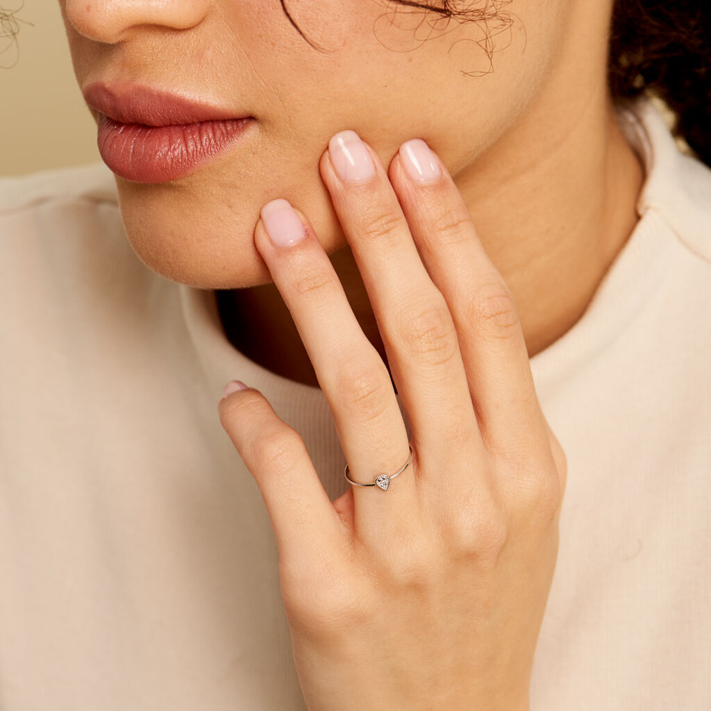 Bague Mon 1er Diamant Or Blanc Diamant - Bagues solitaires Femme | Histoire d’Or