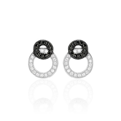 Boucles D'oreilles Puces Diana Argent Blanc Oxyde De Zirconium - Boucles d'oreilles fantaisie Femme | Histoire d’Or