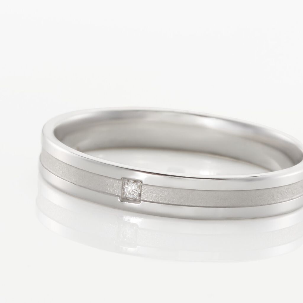 Alliance Juni Or Blanc Diamant - Alliances Famille | Histoire d’Or