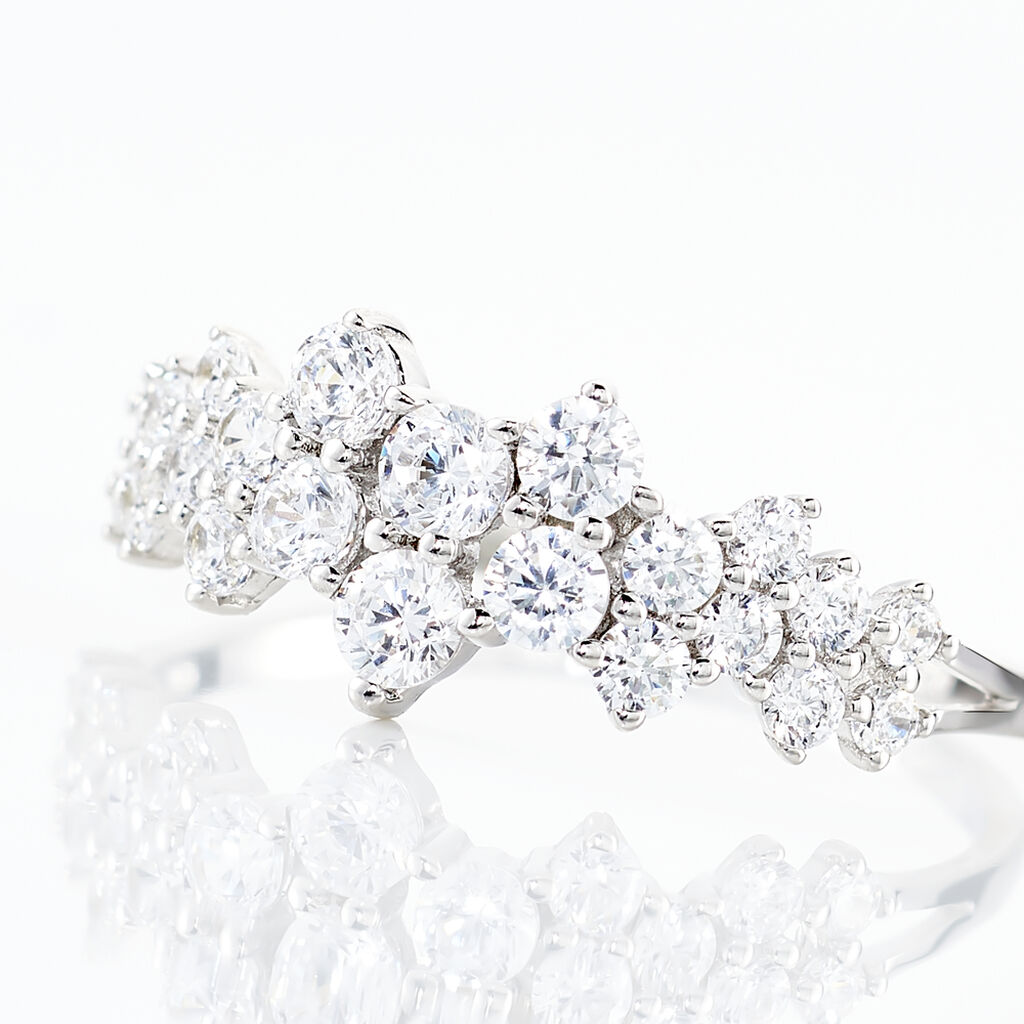 Bague Tokyo Or Blanc Oxyde De Zirconium - Bagues avec pierre Femme | Histoire d&rsquo;Or