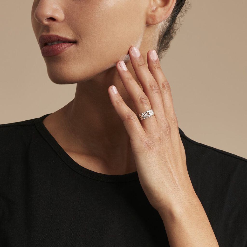 Bague Appius Argent Blanc Oxyde De Zirconium - Bagues avec pierre Femme | Histoire d’Or