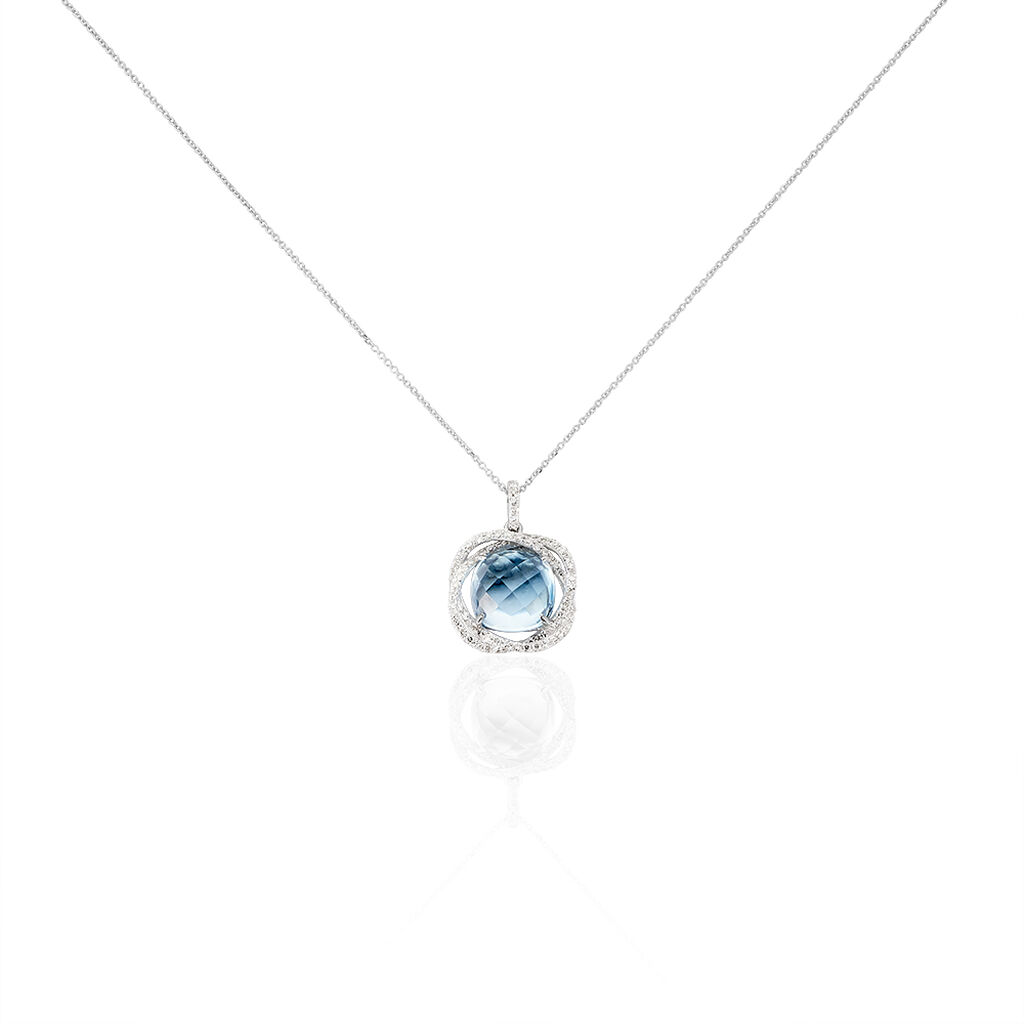 Collier Marie-jacqueline Or Blanc Topaze Et Diamant - Colliers Femme | Histoire d’Or