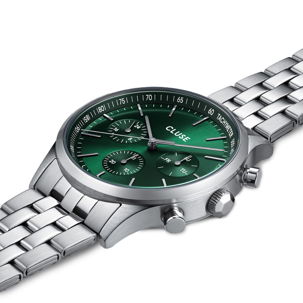 Montre Cluse Anth&eacute;or Multifonction Vert - Montres Homme | Histoire d&rsquo;Or