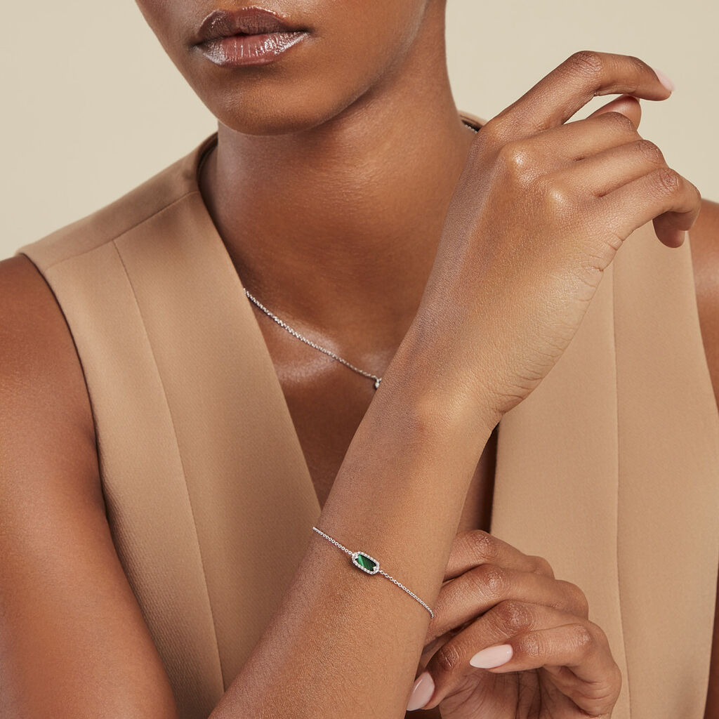 Bracelet Serafine Argent Blanc Malachite Oxyde De Zirconium - Bracelets Femme | Histoire d’Or