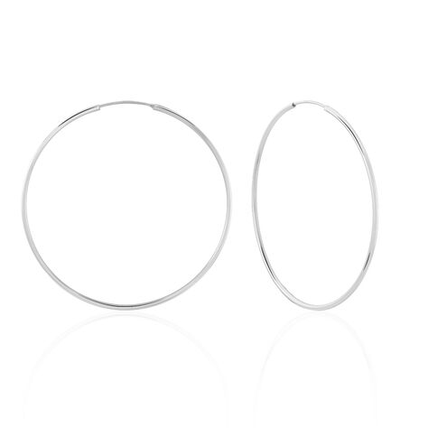 Créoles Argent Blanc Olympia - Boucles d'oreilles créoles Femme | Histoire d’Or
