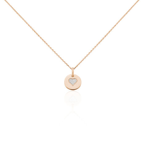 Collier Xaverie Argent Rose Oxyde - Colliers Coeur Femme | Histoire d’Or