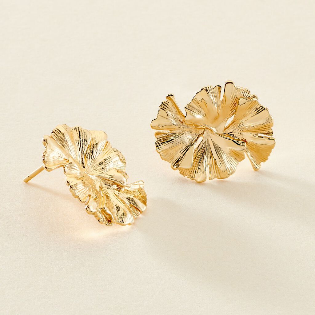 Boucles D'oreilles Puces Organic Plaqué Or Jaune - Clous d'oreilles Femme | Histoire d’Or