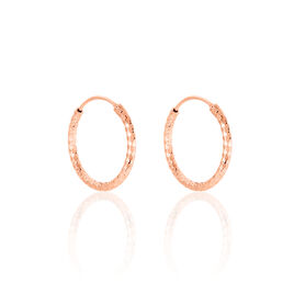 Créoles Argent Rose Agathe - Boucles d'oreilles créoles Femme | Histoire d’Or