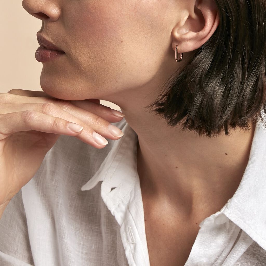 Créoles Carlyn Argent Rose - Boucles d'oreilles créoles Femme | Histoire d’Or