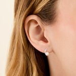 Boucles D'oreilles Angel Or Blanc Perle De Culture Oxyde Oxyde - Clous d'oreilles Femme | Histoire d&rsquo;Or