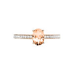 Bague Adelina Or Rose Morganite Et Oxyde De Zirconium - Bagues solitaires Femme | Histoire d&rsquo;Or