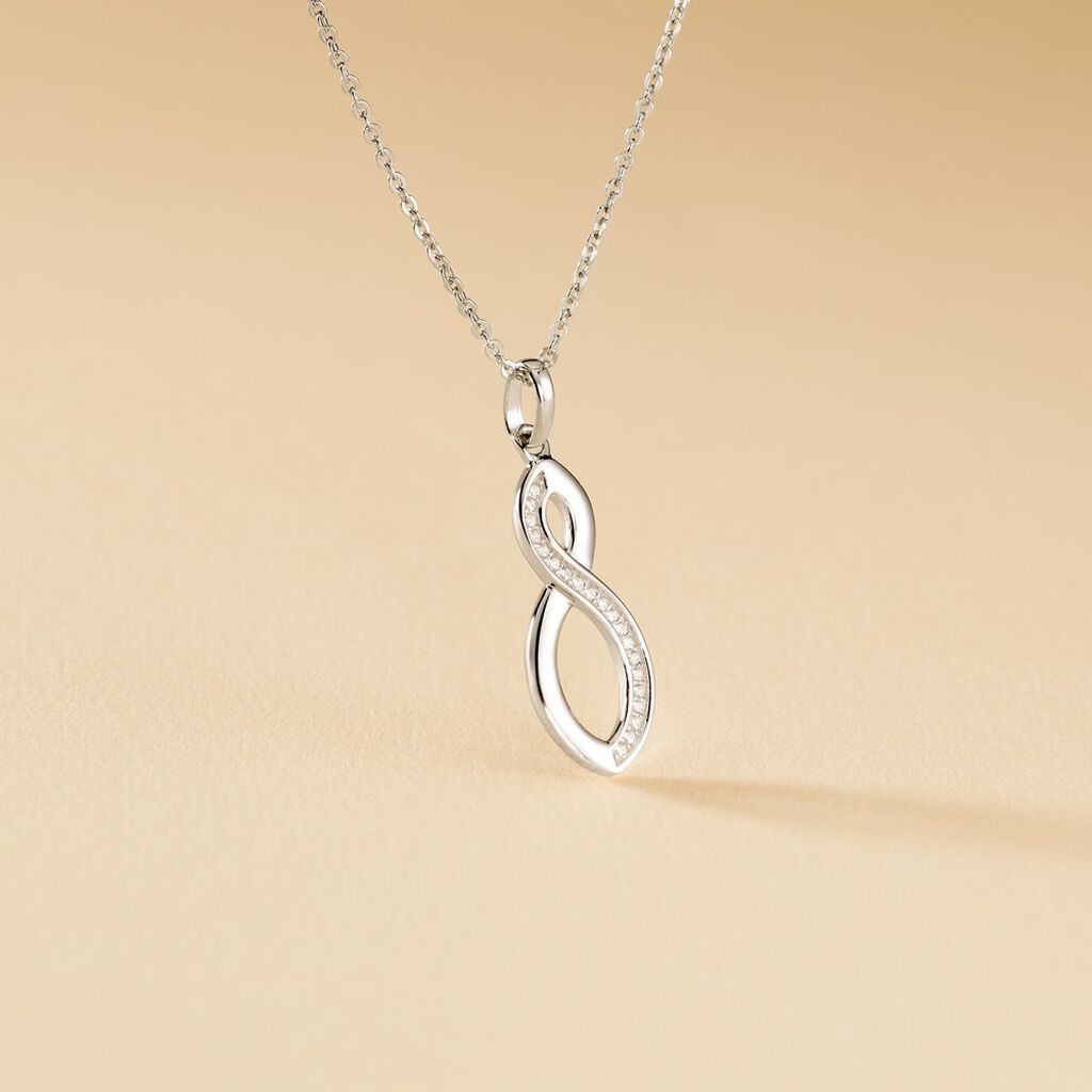 Collier Odile Argent Blanc Oxyde De Zirconium - Colliers fantaisie Femme | Histoire d&rsquo;Or