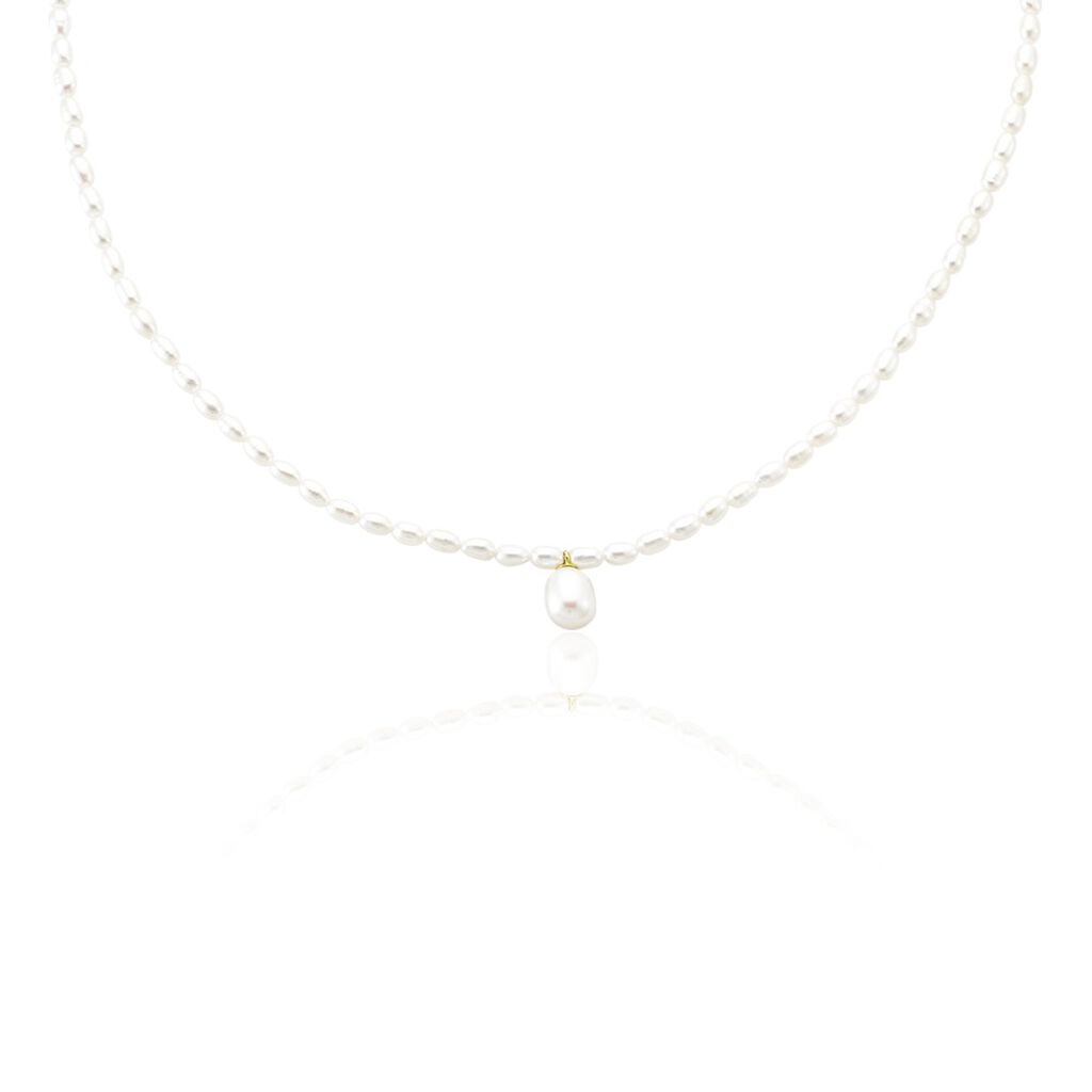Collier Stella-rose Or Jaune Perle De Culture