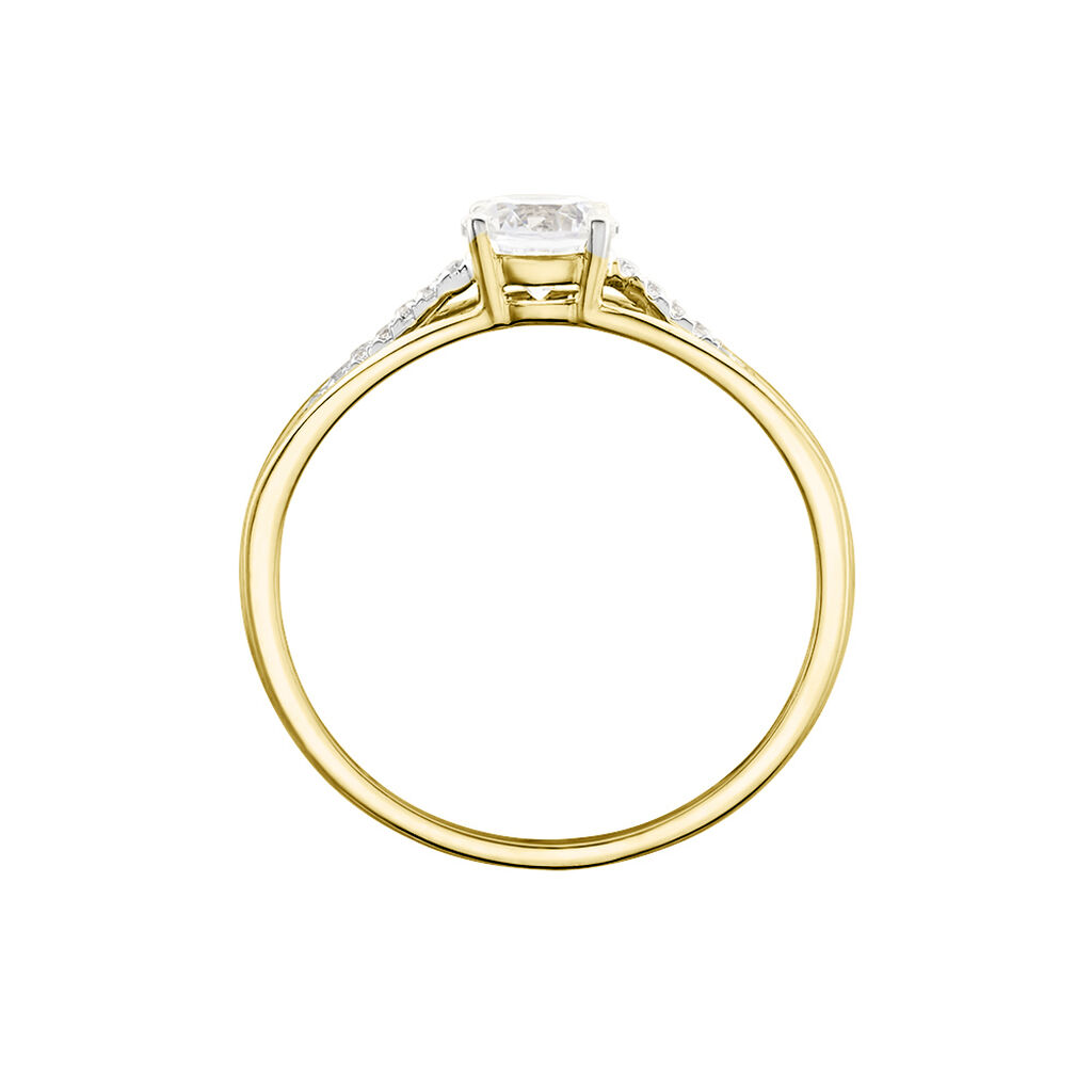 Bague Or Jaune Rodrigo Oxyde De Zirconium - Bagues solitaires Femme | Histoire d’Or
