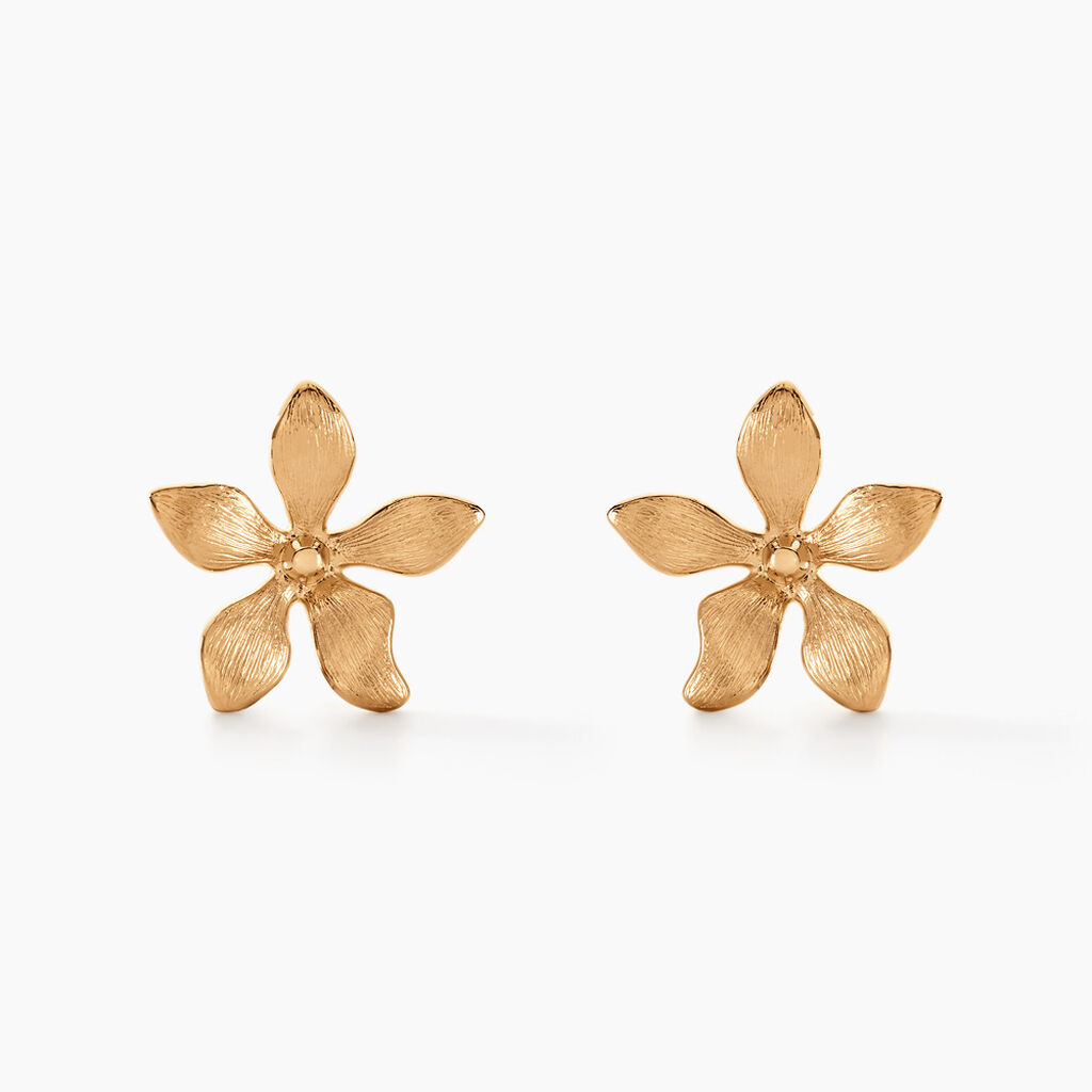 Boucles D'oreilles Puces Zinnia Plaqué Or Jaune - Boucles d'oreilles fantaisie Femme | Histoire d’Or