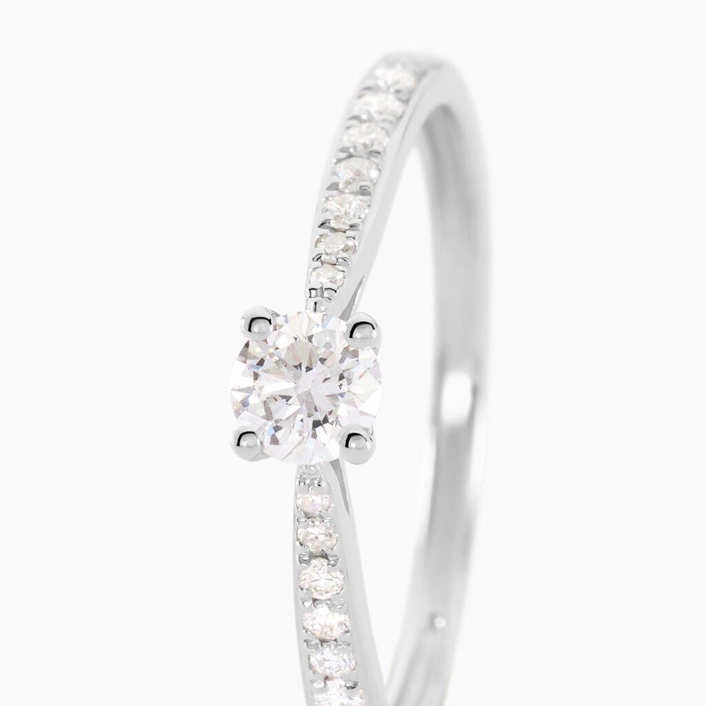Bague Solitaire Hemera Or Blanc Diamant - Bagues solitaires Femme | Histoire d&rsquo;Or