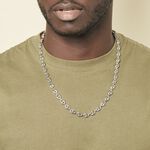 Collier Carrus Maille Grain De Cafe Argent Blanc - Chaines Homme | Histoire d&rsquo;Or