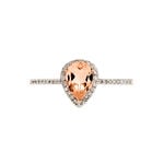 Bague Alice Or Rose Morganite Et Diamant - Bagues solitaires Femme | Histoire d&rsquo;Or