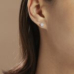 Boucles D'oreilles Puces Charlene Or Blanc Diamant Synthetique - Clous d'oreilles Femme | Histoire d&rsquo;Or