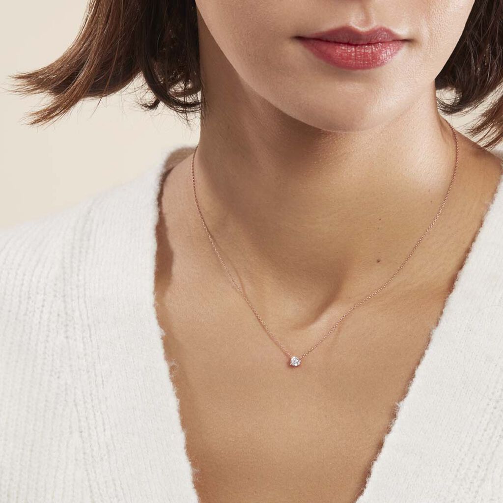 Collier Ponama Or Rose Oxyde De Zirconium - Colliers Femme | Histoire d’Or