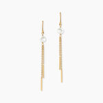 Boucles D'Oreilles Pendantes Salman Argent Dor&eacute; A L'Or 750/1000 Perle De Culture - Boucles d'oreilles pendantes  | Histoire d&rsquo;Or