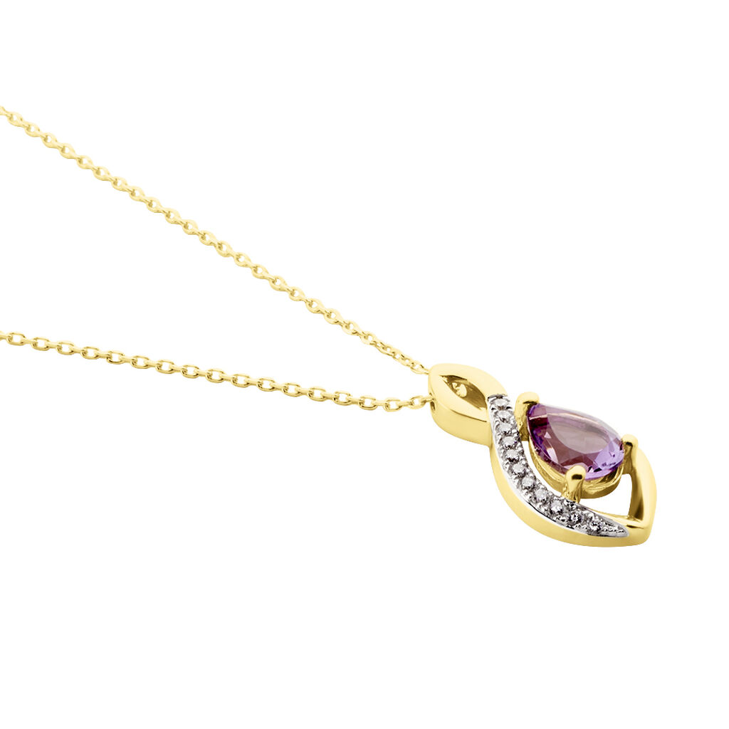 Collier Dalil Or Jaune Amethyste Oxyde - Colliers Femme | Histoire d&rsquo;Or