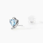 Boucles D'oreilles Puces Coeur In Love Or Blanc Topaze Et Oxyde - Clous d'oreilles Femme | Histoire d&rsquo;Or