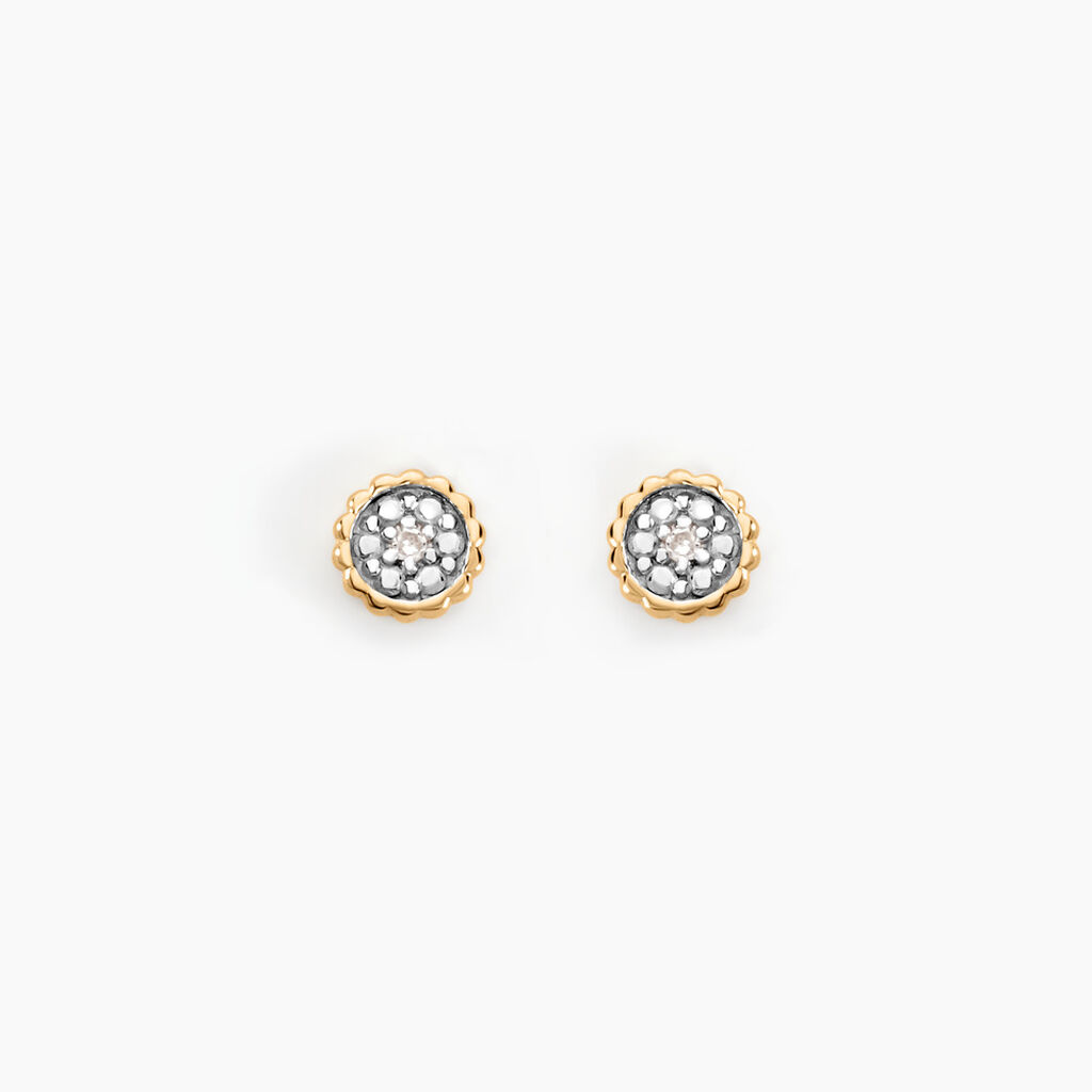 Boucles D'oreilles Puces Mon Premier Diamant Or Jaune - Clous d'oreilles Femme | Histoire d&rsquo;Or