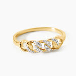Bague Ga&iuml;dig Argent Dor&eacute; A L'Or 750/1000 Oxyde De Zirconium - Bagues avec pierre Femme | Histoire d&rsquo;Or