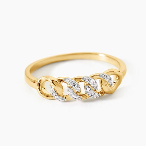 Bague Ga&iuml;dig Argent Dor&eacute; A L'Or 750/1000 Oxyde De Zirconium - Bagues avec pierre Femme | Histoire d&rsquo;Or