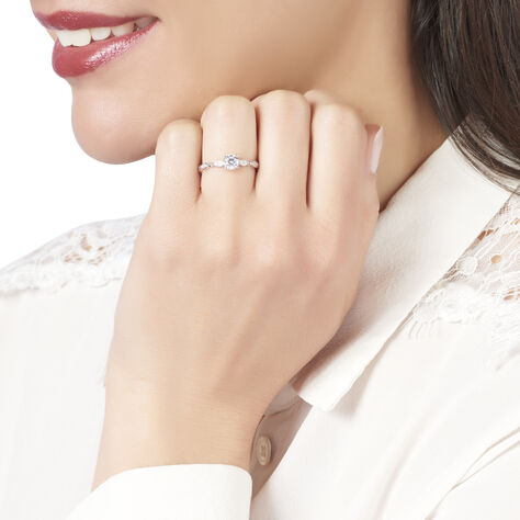 Bague Solitaire Anysia Or Blanc Oxyde De Zirconium - Bagues solitaires Femme | Histoire d’Or