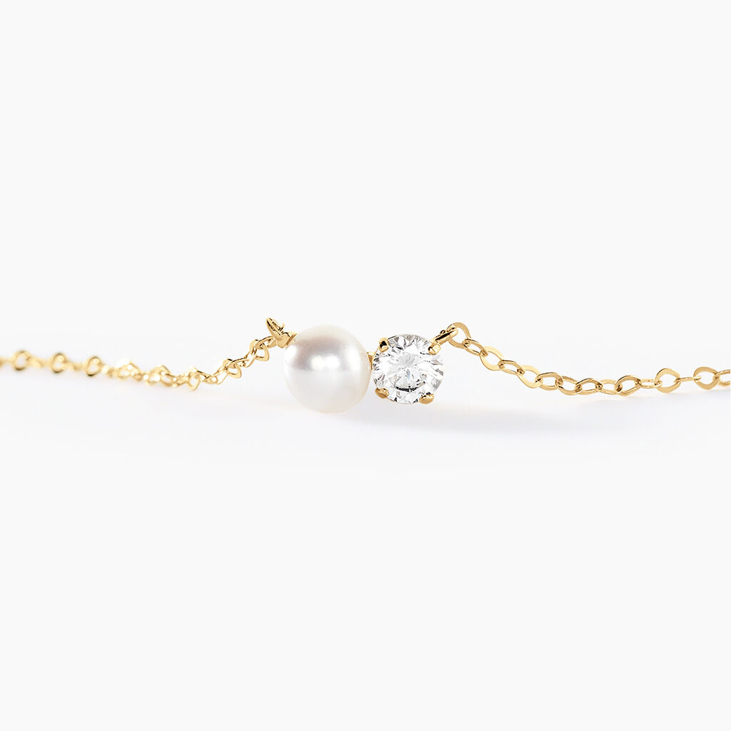 Collier Riitta Or Jaune Perle De Culture Oxyde De Zirconium - Colliers Femme | Histoire d’Or