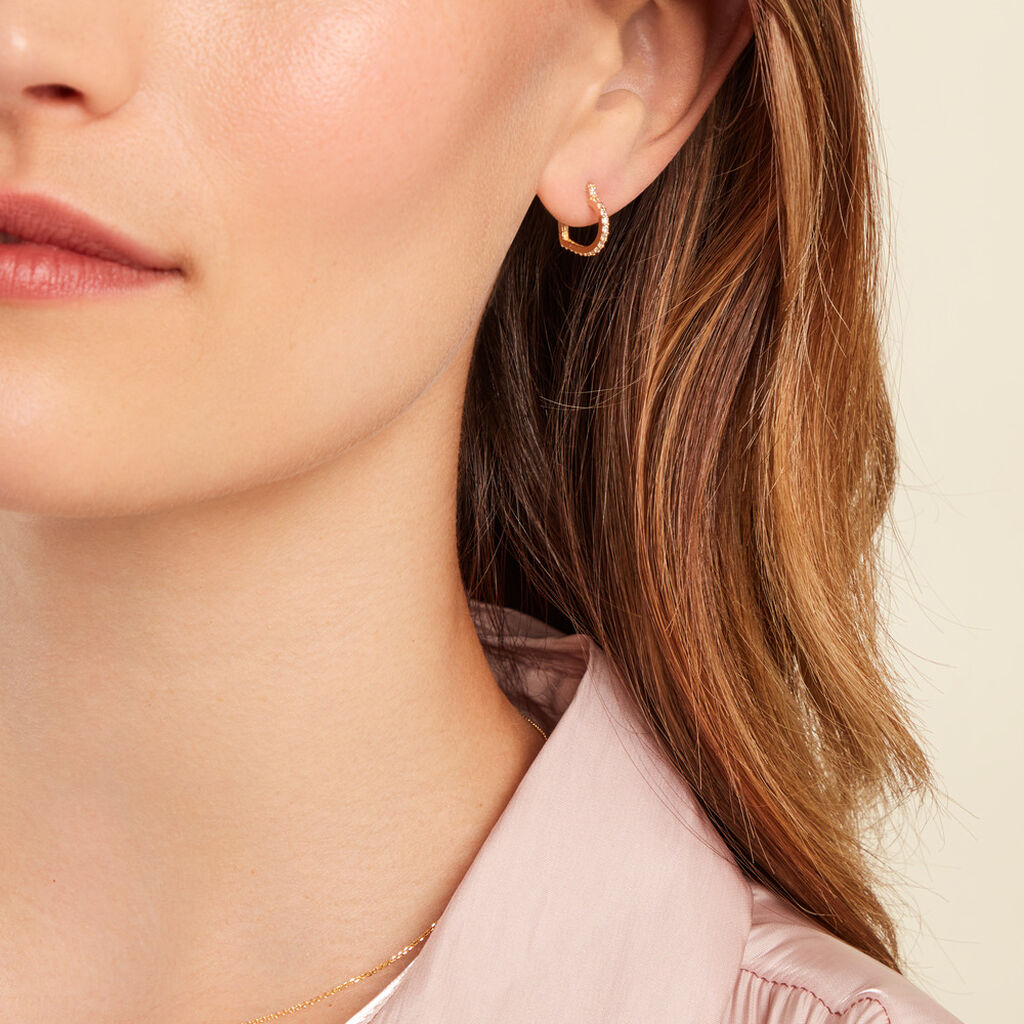 Créoles Hartwig Or Jaune Oxyde De Zirconium - Boucles d'oreilles créoles Femme | Histoire d’Or