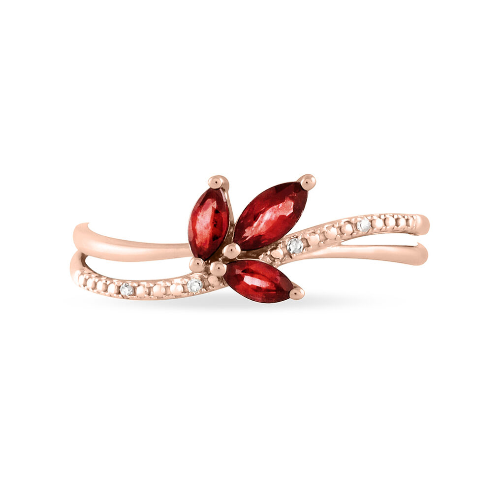 Bague Angie Or Rose Rubis Et Diamant - Bagues avec pierre Femme | Histoire d’Or