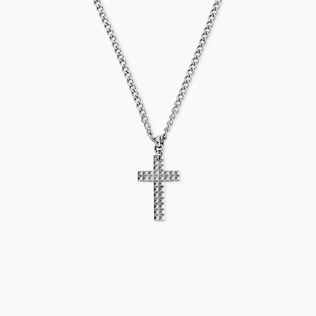 Collier M&eacute;tal Acier Argent&eacute; - Colliers fantaisie Homme | Histoire d&rsquo;Or