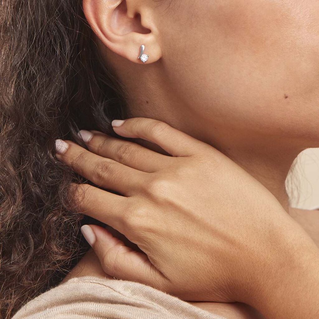 Boucles D'oreilles Pendantes April Argent Blanc Oxyde De Zirconium - Boucles d'oreilles fantaisie Femme | Histoire d’Or