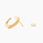 Boucles D'Oreilles Puces Or&eacute;e Plaque Or Jaune - Boucles d'oreilles fantaisie Femme | Histoire d&rsquo;Or
