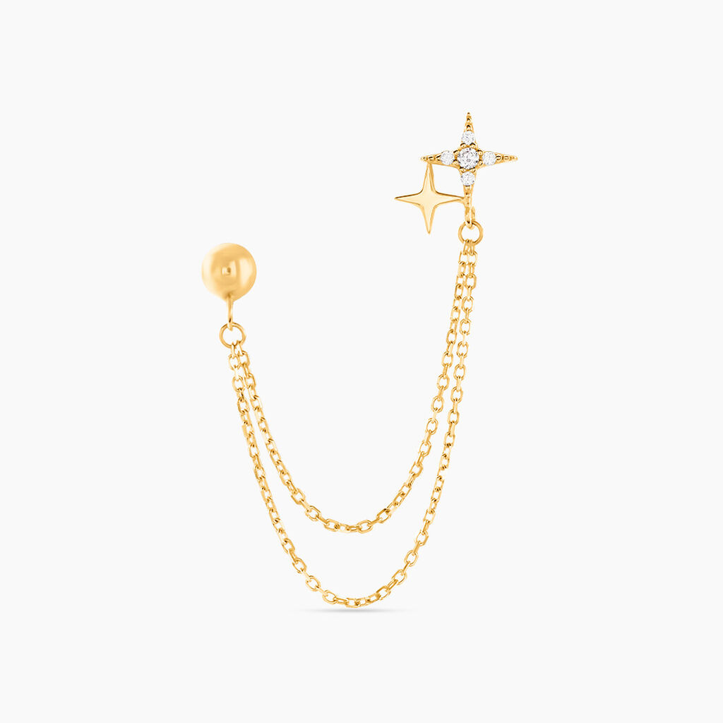 Bijou D'oreille Unitaire Mikko Or Jaune Oxyde De Zirconium - Ear cuffs Femme | Histoire d&rsquo;Or