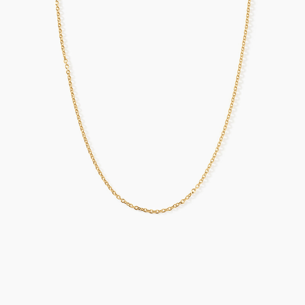 Chaine Igoa Maille Forcat Diamantee Argent Dor&eacute; A L'Or 750/1000 - Chaines Unisex | Histoire d&rsquo;Or