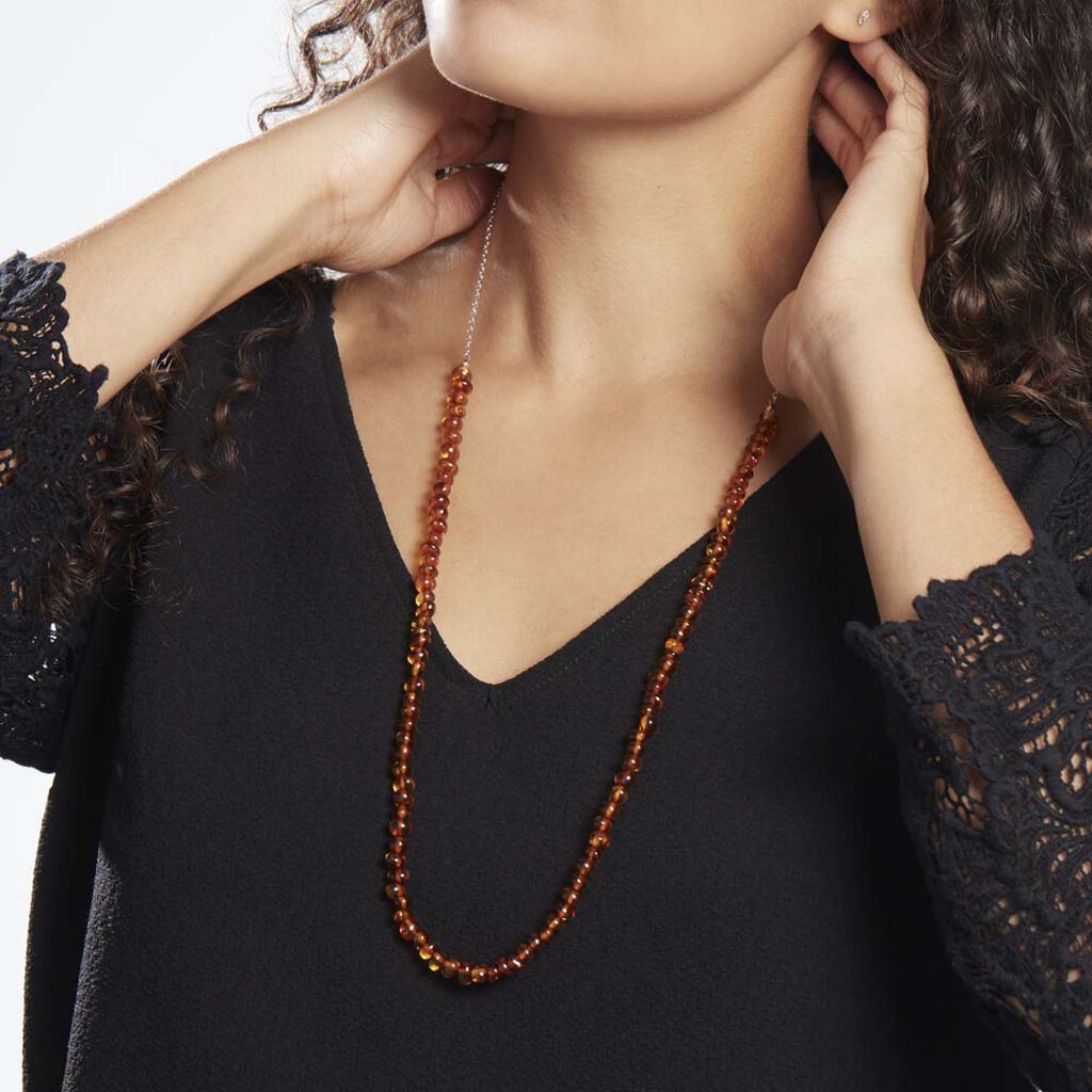 Collier Sautoir Argent Vaneng Ambre - Sautoirs Femme | Histoire d’Or